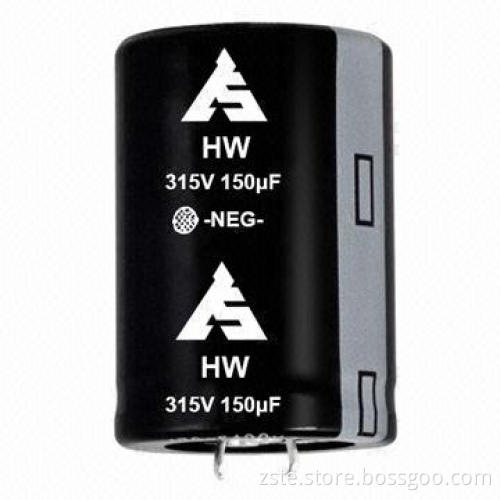 Snap-in e-cap, HW series, 315V, 150uf